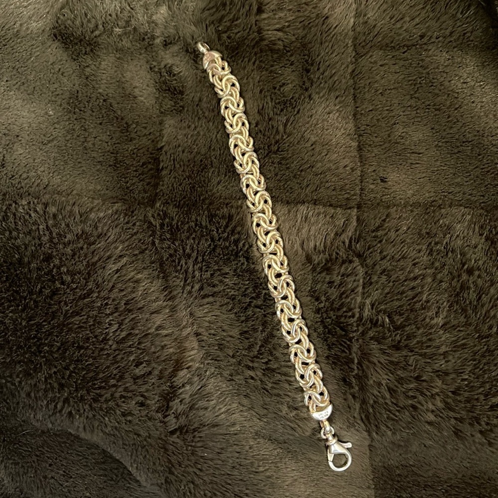 * Price Firm* Sterling Silver Byzantine Bracelet 7” - Picture 13 of 14